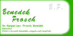 benedek prosch business card